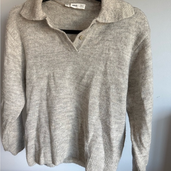 Mango Light Gray Knit Sweater - Picture 1 of 3